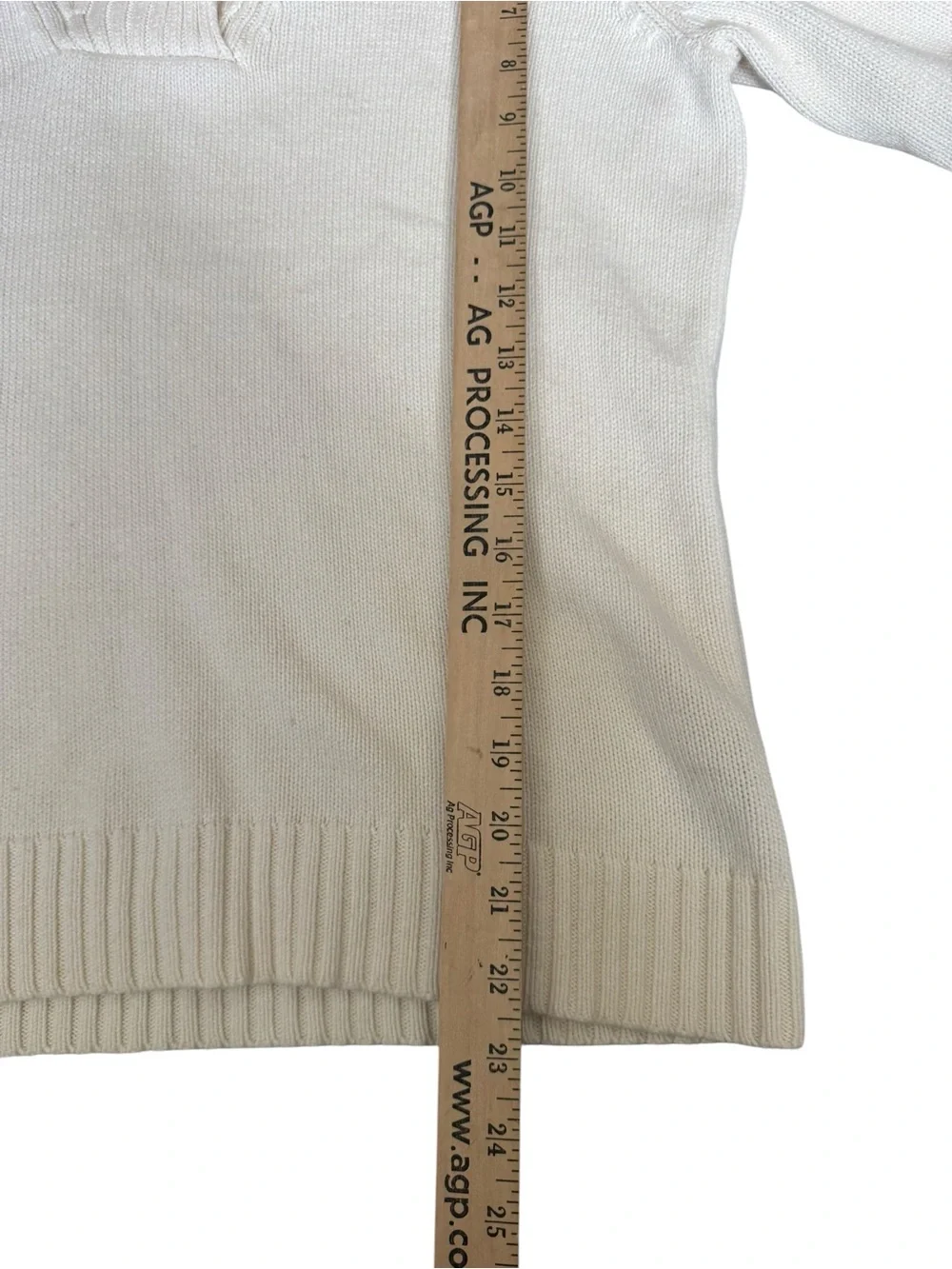 Lauren Ralph Lauren Cream Toggle Sweater Shawl Collar Cotton Knit Large F67 - Picture 4 of 7